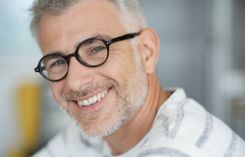 smiling middle aged man with glasses, Lawrenceville, GA