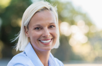 smiling mature blonde woman, Lawrenceville, GA